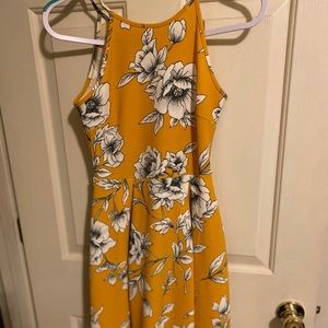 Yellow flower print sundress